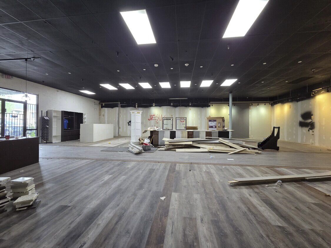 Open interior of an available space at Champions Commons